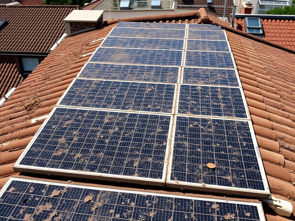 Solar Panel Cleaning — before pressure washing