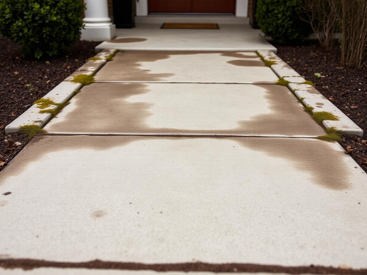 Concrete Walkway — before pressure washing